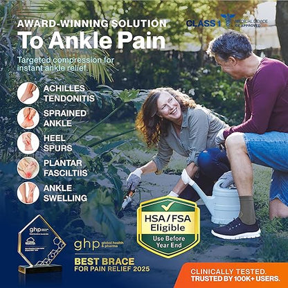 Modvel Foot & Ankle Brace Socks for Sprained Ankle Compression Sleeve - Plantar Fasciitis Relief Brace, Foot Support for pain Women & Men - Tendonitis & Arthritis Feet Sleeve, Stabilizing Ankles Wrap