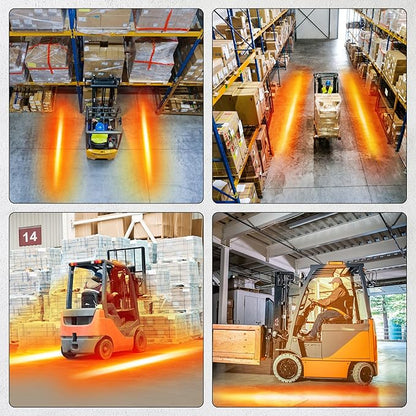 eTzone 2-Pack 15 LEDs 30W Amber LED Forklift Safety Lights - DC 12-80V Warehouse & Truck Warning Zone Lights