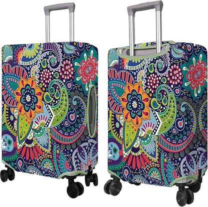 Travel Luggage Cover Suitcase Protector Fits 18-32 Inch Wheel Covers PatternedTravel Related Items Flower Luggage Protector Elastic M