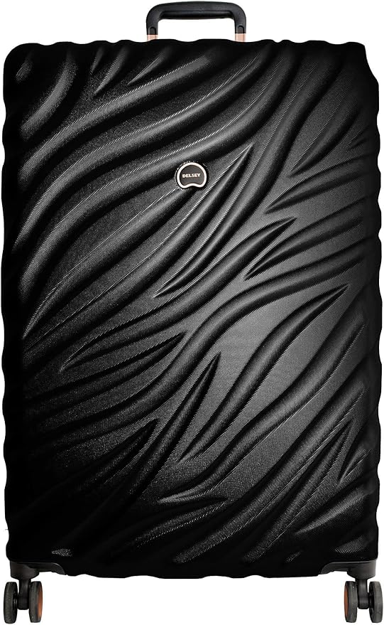 DELSEY PARIS Alexis Durable Luggage Set, Expandable & Lightweight 4-Wheel Spinners, Easy Grip handles for Smooth Journeys, TSA-Lock Incorporated, Men and Women, Black/Rose Gold, 2-Piece Set (21"/29")