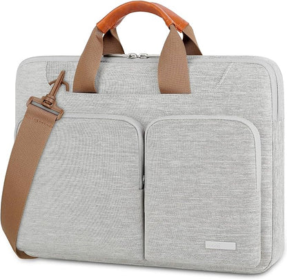 Lacdo 360° Protective Laptop Shoulder Bag, 14 Inch Laptop Sleeve Case for HP Lenovo Dell ASUS Acer Chromebook 14, HP Stream, Dell Inspiron, Lenovo IdeaPad, Acer Spin, ASUS ZenBook Computer Bag, Gray