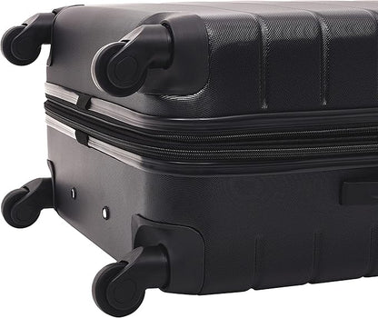 Wrangler Smart Luggage Set with Cup Holder, USB Port and Phone Holder, Black, 2 Piece Set