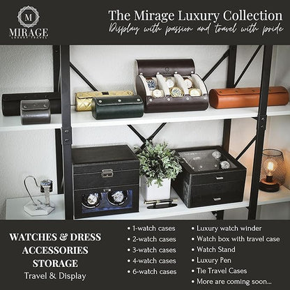 Watch cases for men 6 slot travel case organizer - Slate Grey