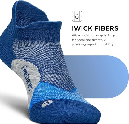 Feetures Elite Light Cushion No Show Tab Athletic Ankle Socks - Sport Sock with Targeted Compression
