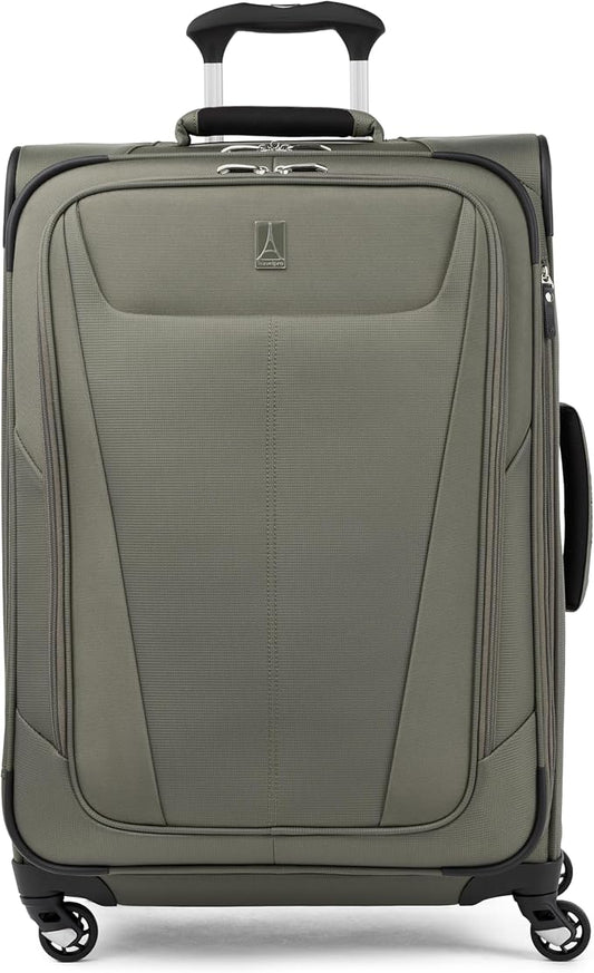 Travelpro Maxlite 5 Softside Expandable Luggage with 4 Spinner Wheels, Lightweight Suitcase, Men and Women, Slate Green, Checked-Medium 25-Inch