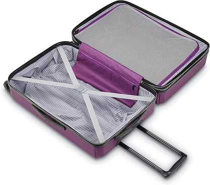 American Tourister Stratum XLT Expandable Hardside Luggage with Spinner Wheels, Power Plum, Checked-Large 28-Inch