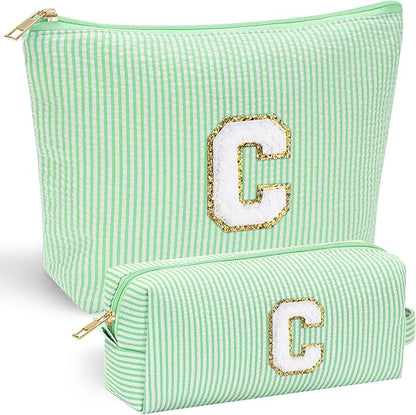 YOOLIFE Gifts for Girls Women, Teen Girl Teenage Gifts Idea, 7 8 9 10 11 12 13 14 15 16 Year Old Girl Birthday Gift Christmas Stocking Stuffers, Initial Makeup Bag C