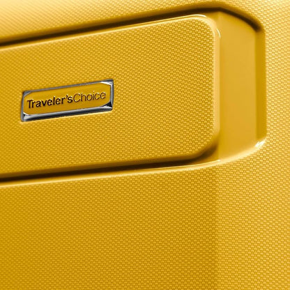 Traveler's Choice Pagosa Indestructible Hardshell Expandable Spinner Luggage, Yellow, 30-Inch Large