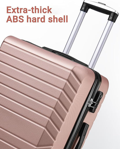 11 Piece Travel Luggage Sets for Women, 20/24/28/32 Inch 4 Piece Hardshell Suitcase Set, 20inch Carry on Luggage with Wheels, 24inch 28inch 32inch Checked Luggage with 7PC Packing Bags