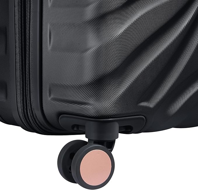 DELSEY PARIS Alexis Durable Luggage, Expandable Lightweight 4-Wheel Spinner, Easy Grip Telescoping Handle for Smooth Mobility, TSA-Lock Incorporated, Men and Women, Black/Rose Gold, Carry-On 21-Inch