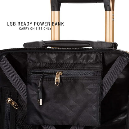 SwissGear 7272 Energie Expandable Hardside Luggage with Spinner Wheels and TSA Lock, Gold, Carry-On 19-Inch