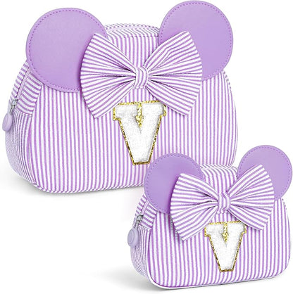 Christmas Gifts | Personalized Initial Makeup Bag | Purple Cosmetic Bags Travel Bag | 8 9 10 11 12 13 14 15 16 Years Old Girl Gift Teen Girl Kids Gifts Trendy Stuff V