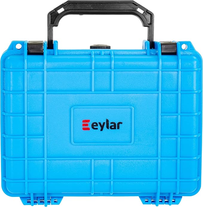 Eylar Protective Camera Hard Case Water & Shock Proof w/Foam, TSA Standards 9.12 inch 7.56 inch 4.37 inch (Light Blue)
