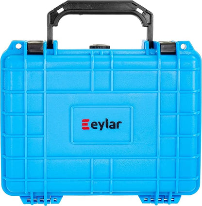 Eylar Protective Camera Hard Case Water & Shock Proof w/Foam, TSA Standards 9.12 inch 7.56 inch 4.37 inch (Light Blue)