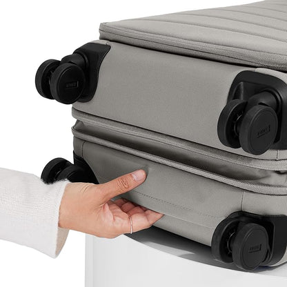 Away Softside Carry-On Suitcase, 22 Inch Lightweight, Expandable High-Strength Nylon Luggage With Spinner Wheels, Meets Requirements for Most Major Airlines, Cloud Gray