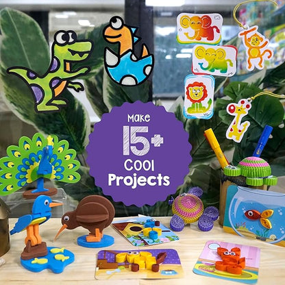 Imagimake 5 in 1 Awesome Craft Kit | Over 15 Projects Creative DIY Arts & Crafts Kit for Kids | Christmas Activities for Kids 6-8-12 | Christmas Gifts for 5,6,7,8,9,10,11,12 Years Old Girls & Boys