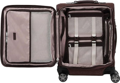 Travelpro Platinum Elite Softside Expandable Carry on Luggage, 8 Wheel Spinner Suitcase, USB Port, Men and Women, International, Bordeaux Red, Carry On 19-Inch