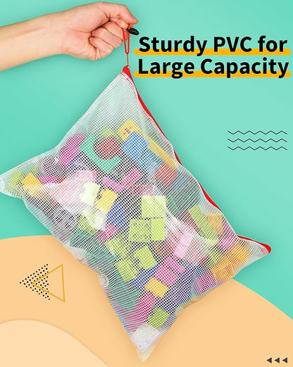 Smarpau B4 Mesh Zipper Pouch, 24 Pack 12 Colors 15" x 11" Zipper Pouches for Organizing, Multipurpose Waterproof Zipper Bags for Office Supplies