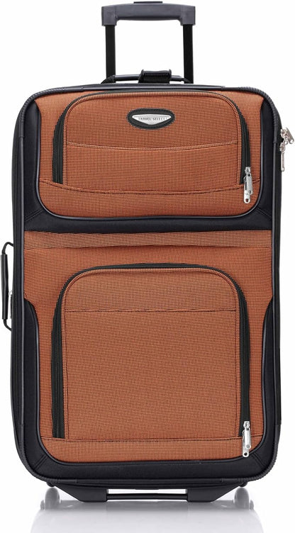 Travel Select Amsterdam Softside Expandable Luggage with Rolling Wheels, Orange, 4-Piece Set (15/21/25/29)