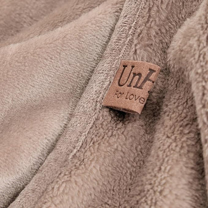 UnHide Lil Marsh Traveler - Travel Blanket - Faux Fur Blanket - Durable, Lightweight, Extra Soft Blanket - Mocha Shar Pei (50” x 60”)