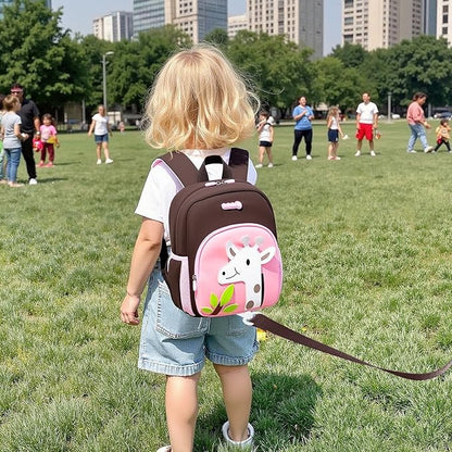 Padgene Toddler Harness Backpacks Safety Leash Kids Anti Lost Kindergarten Preschool Backpack Neoprene Lightweight Animal Schoolbag 3D Cartoon Dinasour Mini Travel Bag for Boys Girls Ages 3-5