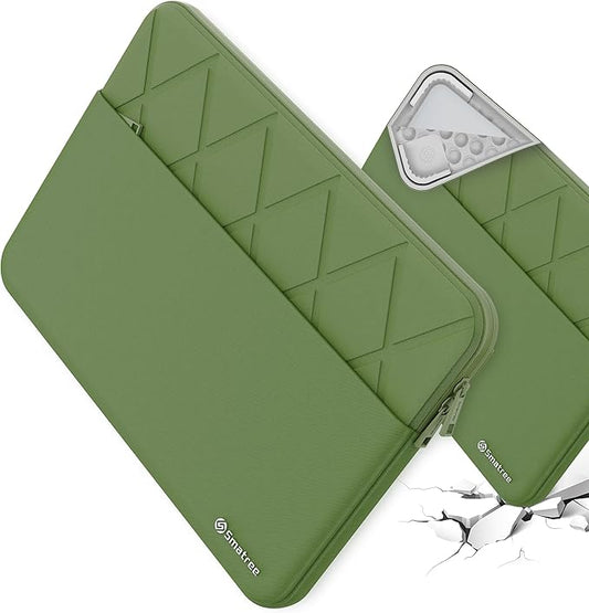 Smatree Laptop Sleeve for 16 inch Lenovo Yoga Slim 7 Pro Gen 6 Laptop Bag with Accessory Pocket, YKK Zipper, Patented Super Corner Design, Green (E619G)