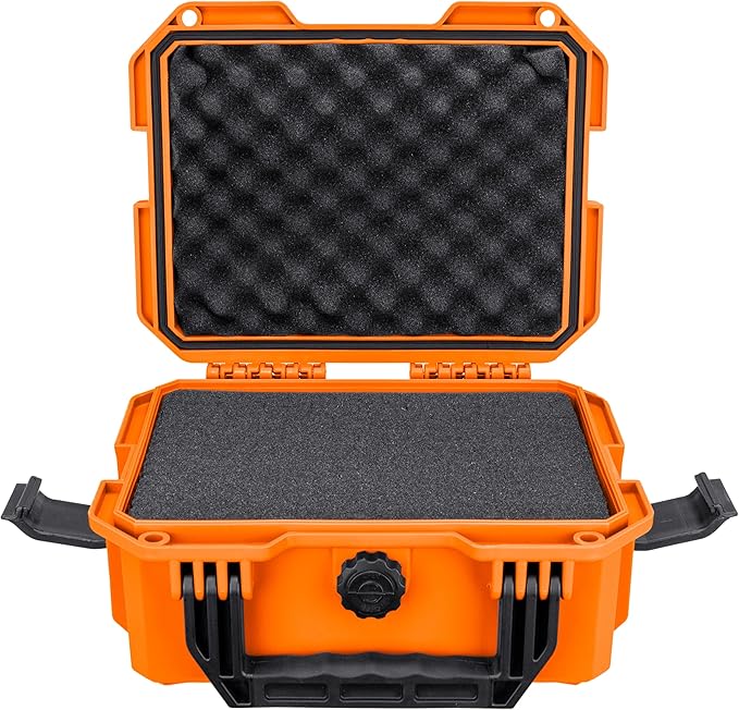 Eylar 11.8" Intact Series Compact Hard Camera Case, Lightweight and Durable Stacker Design with Foam (Orange)