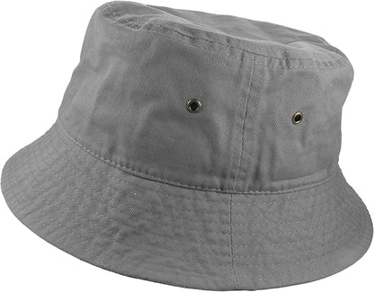 Gelante Solid Color 100% Cotton Bucket Hat for Women and Men Packable Travel Summer Beach Hat