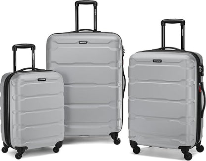 Samsonite Omni PC Hardside Expandable Luggage with Spinner Wheels, Silver, 3-Piece Set (20/24/28)