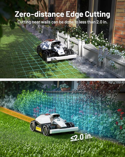Mammotion LUBA mini AWD 1500H Robot Lawn Mower with Garage, Mowing 0.37 Acre, All-Wheel-Drive for 80% Slope, UltraSense AI Vision+RTK Auto-Mapping, Cutting Height 2.2"-4.0"