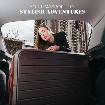 Nine West Bali 32 inch Luggage with Spinner Wheels – Chocolate Hardshell Extra Large Suitcases for Travel with Packing & Laundry Bag – Large Lightweight Suitcase with Wheels – Checked Luggage