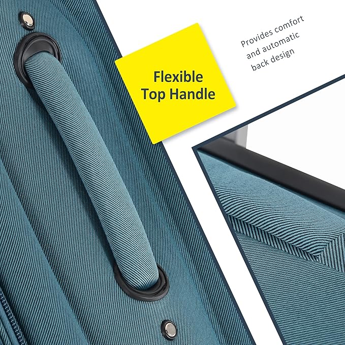 Luggage Sets 3 Piece Softside Expandable Lightweight Durable Softshell Suitcase Sets Spinner Wheels TSA Lock