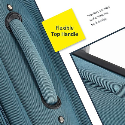 Luggage Sets 3 Piece Softside Expandable Lightweight Durable Softshell Suitcase Sets Spinner Wheels TSA Lock