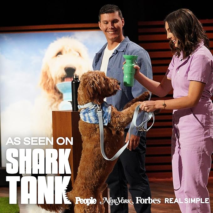 Springer by Springland Dog Water Bottle | Portable Travel Water Bottle Dispenser for Dogs | Dog Gift Seen on Oprah's Favorite Things, Shark Tank | Leak-Proof Bottles | BPA-Free 15oz Sky Blue