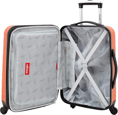 Wrangler Smart Luggage Set with Cup Holder and USB Port, Burnt Orange, 3 Piece