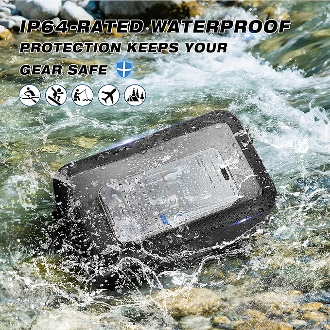 Waterproof Sling Bag with Phone Touch Screen Feature and Back Molle System, Waterproof Fanny Pack with a Carabiner and a Whistle, Black