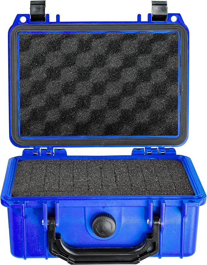 Eylar Protective Hard Case Water & Shock Proof w/Foam TSA Approved 8.12 inch 6.56 inch 3.56 inch (Blue)