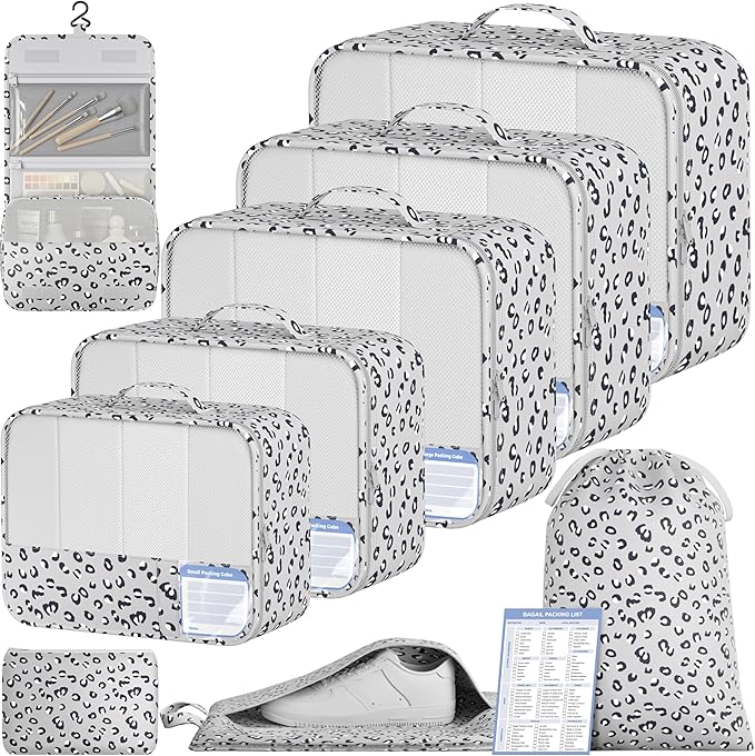 BAGAIL 9 Set Packing Cubes Luggage Packing Organizers for Travel Accessories