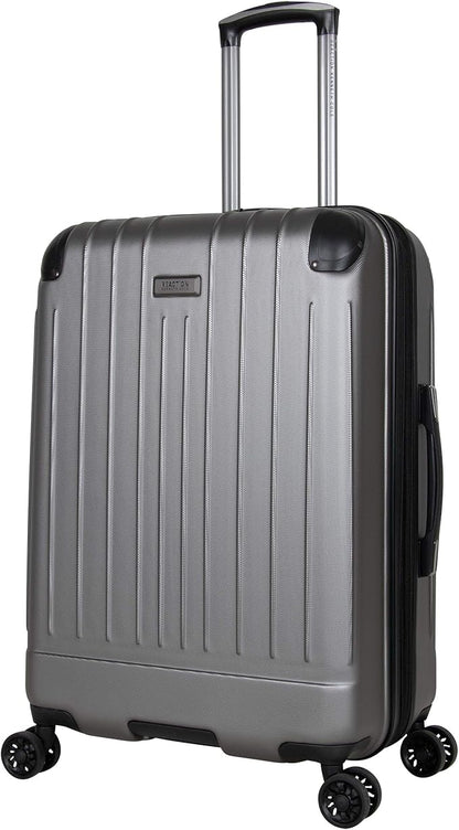 Kenneth Cole Reaction Flying Axis 24" Hardside Expandable 8-Wheel Spinner Check-Size Luggage, Silver