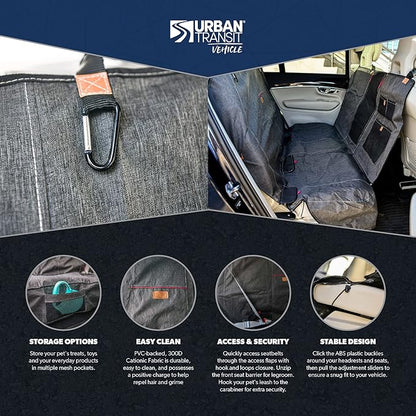 Pet Seat Cover for Your Back Seat and Durable Dog Car Hammock, Protects Your Car's Interior from Pets, Children & Spills - Measures 53" X 41.5" to Fit Most Vehicles