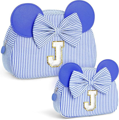 Initial Travel Makeup Bag for Girls | Cosmetic Bags | Kids Teen Girl Gifts | Birthday Gifts for Girls | Travel Makeup Bag | 6 7 8 9 10 11 12 13 Years Old Girl Gift - Blue J