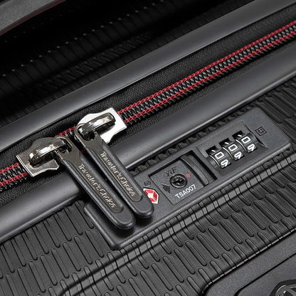 Traveler's Choice Maxporter II 22" Hardside Polycarbonate Spinner Carry-On Luggage, USB Port, TSA Lock, Black