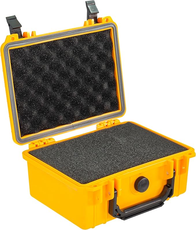 Eylar Protective Camera Hard Case Water & Shock Proof w/Foam, TSA Standards 9.12 inch 7.56 inch 4.37 inch (Yellow)