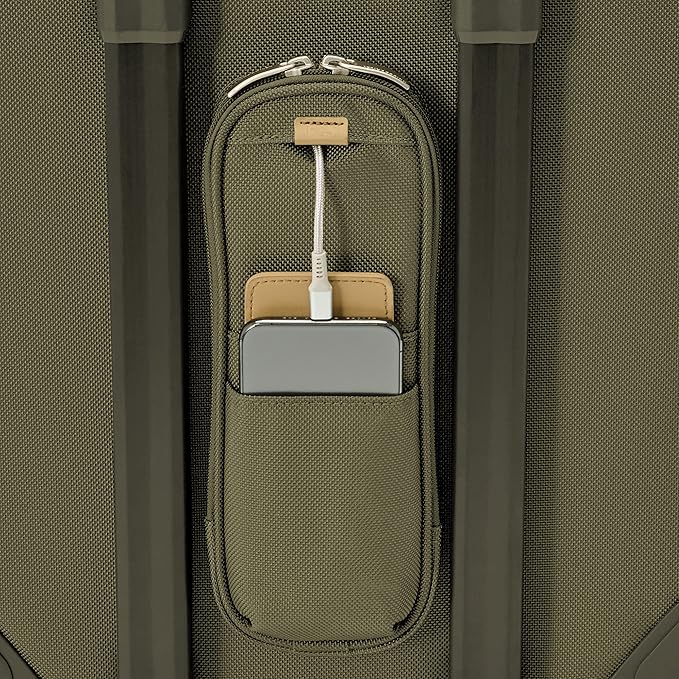 Briggs & Riley Essential 22" 2-Wheel Expandable Carry On - Luggage for Travel, Suitcases with Wheels, Softside Rolling Bag for Men & Women, Self-Repairing Zipper - Baseline Collection, Olive