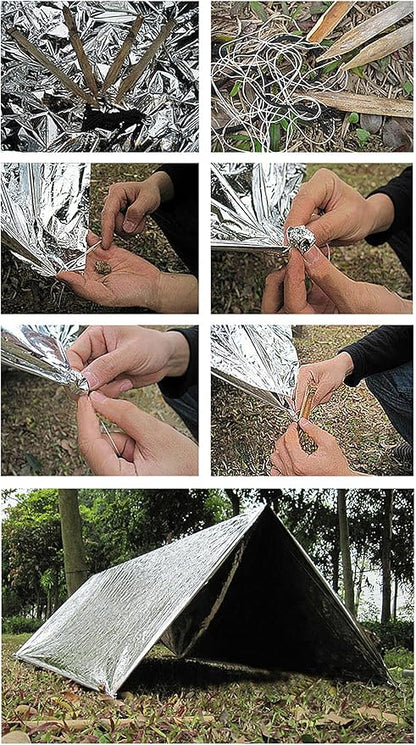 Emergency Foil Thermal Blanket (Pack of 50), 210 x 160 cm (82" x 63") Emergency shelter Survival Reflective Blankets Perfect for Outdoors, Hiking, Survival, Marathons or First Aid
