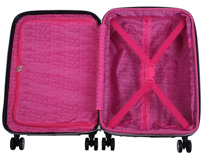 Betsey Johnson Designer Luggage Collection - Expandable 3 Piece Hardside Lightweight Spinner Suitcase Set - Travel Set includes 20-Inch Carry On, 26 inch and 30-Inch Checked Suitcase (Paris Love)
