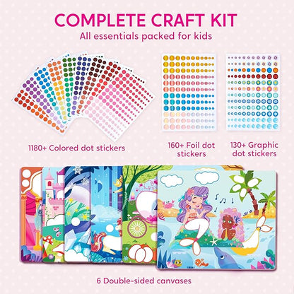 Klever Kits Princess Dot Art Kit for Kids, No Mess Sticker for Toddlers 3-7, Art and Craft Kits, DIY Creative Activity, Travel Toy, Birthday Presents for Boys Girls