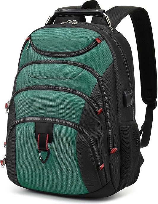 Boavan Laptop Backpack for men, 15.6 inch Laptop Bag with USB Port, Waterproof Travel Work Backpack Purse, Anti-Theft Teacher Nurse Doctor Casual Bookbags Office Business backpack，Deep Juniper Black