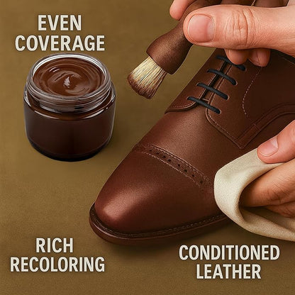 Eagle Shoe Cream Polish Kit – 3 Piece Boot & Shoe Polish with Shoe Cream, Shine Cloth & Applicator
