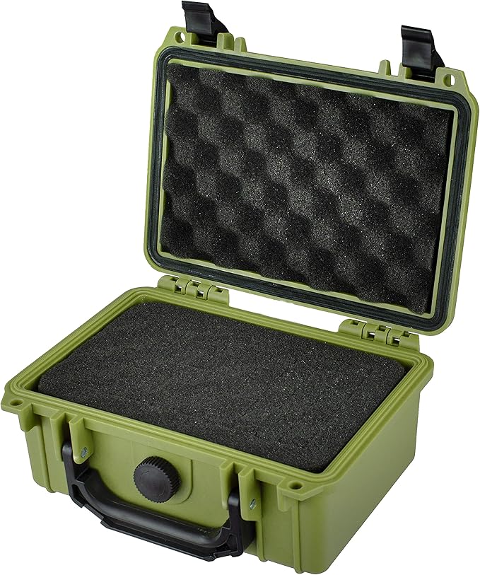 Eylar Protective Gear and Camera Hard Case Water & Shock Proof w/Foam TSA Approved 8.12 inch 6.56 inch 3.56 inch (OD Green)